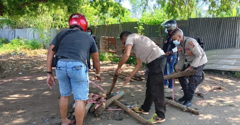 Polsek Kewapante Gerebek Judi Sabung Ayam di Pasar Wairkoja