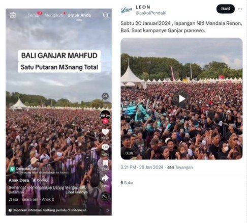 (Hoaks) Rekaman Suara Prabowo Subianto Dukung Nomor 3 saat Kampanye Ganjar Pranowo di Bali